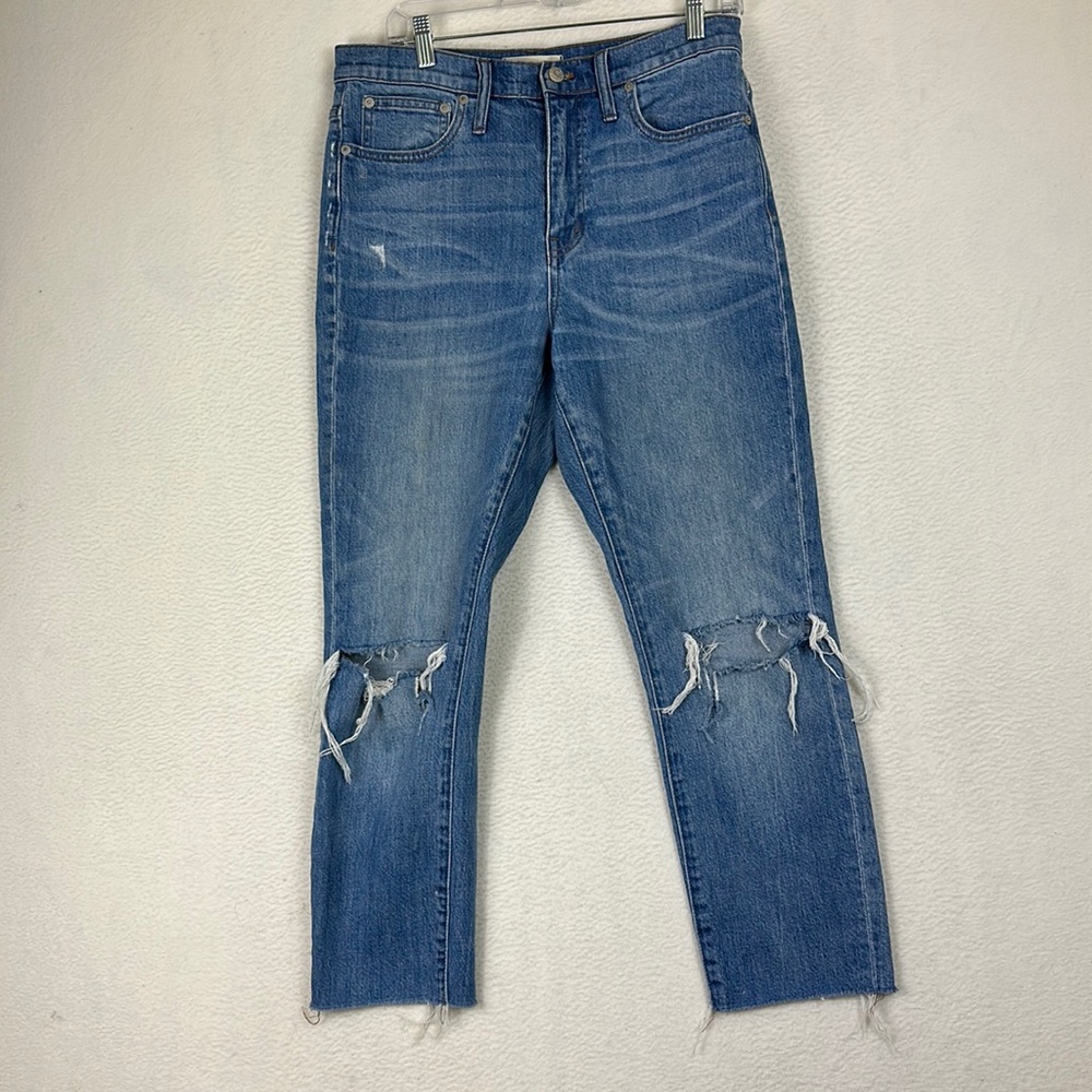 Madewell The High Rise Slim Boyfriend Jeans Distressed Women’s Size 28